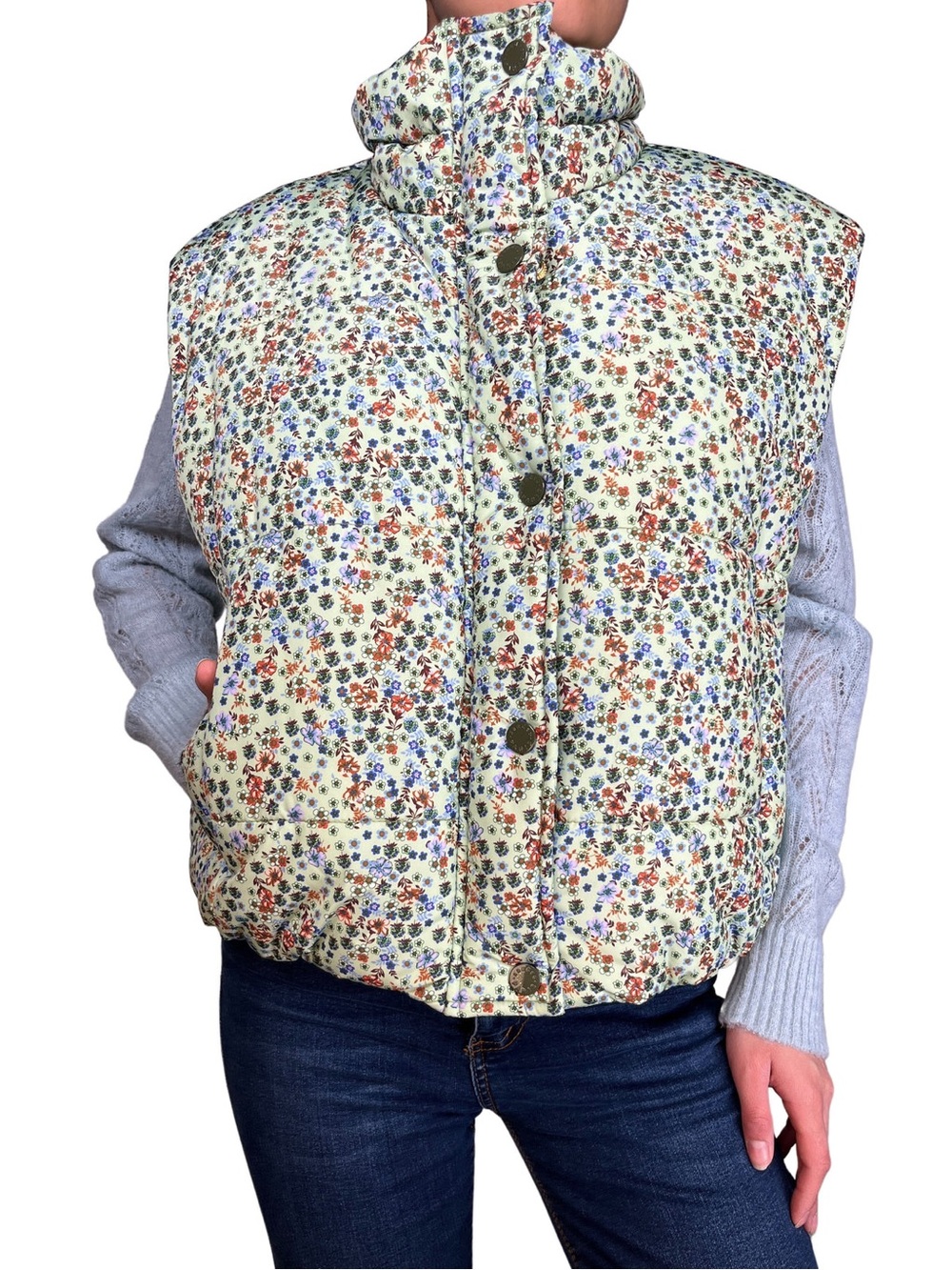 Deluc Floral Puffer Vest
